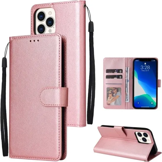 iPhone 13 Pro Max Pung Etui med kortlomme og stativ