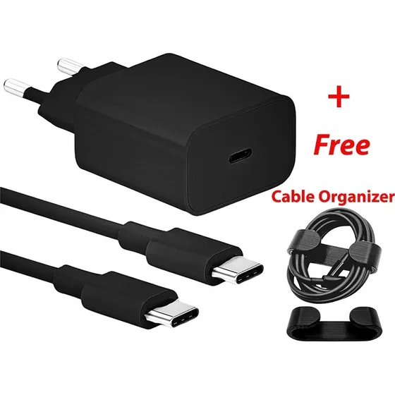 Samsung 25W USB-C Hurtigoplader med 2M USB-C Kabel