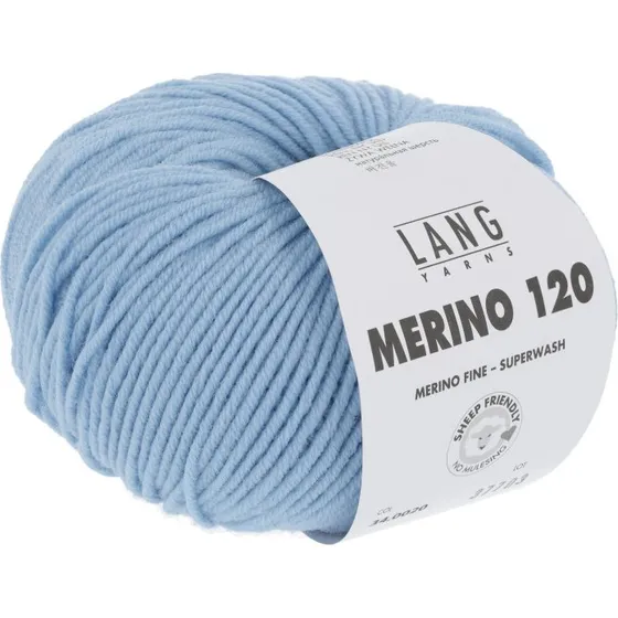 Lang Yarns Merino 120 - 0020 Lys Blå