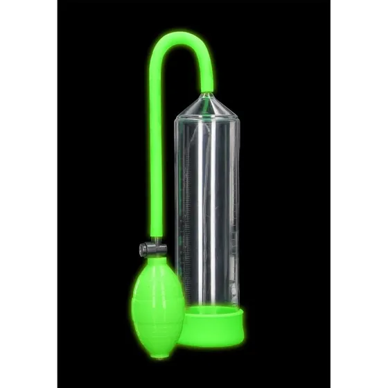 Av! Glow in the Dark Penispumpe med pistolgreb