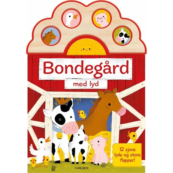Bondegård med lyd - papbog med flapper og 12 lyde
