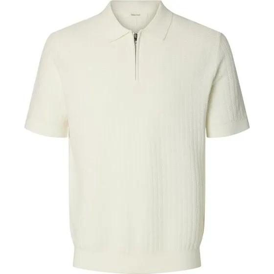 SLHCRAN SS KNIT STRUCTURE HALF ZIP Polo