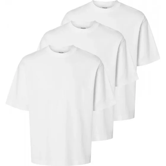 Selected 3-pak SLHOscar T-shirts i hvid til herre