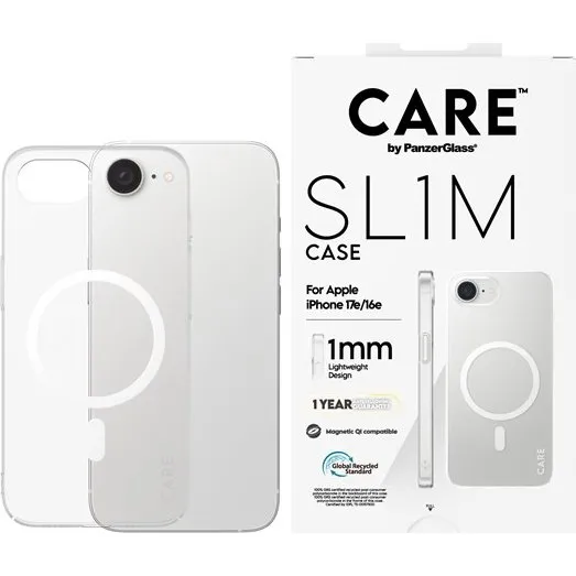 PanzerGlass CARE SL1M MagSafe Cover til iPhone 17e & 16e - Transparent