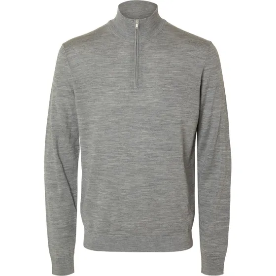 SELECTED Pullover SLHTray i grå melange merino