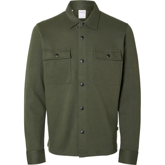 Selected Homme SLHJACKIE Overskjorte i Oliven Piqué