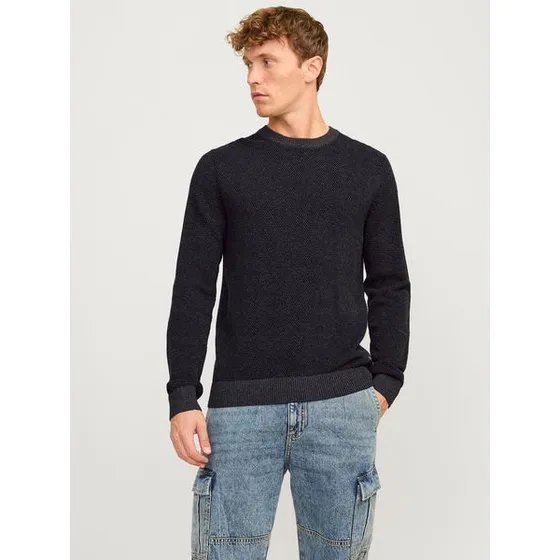 Jack & Jones Jjeglobe Knit Crew Neck Noos - Antracit