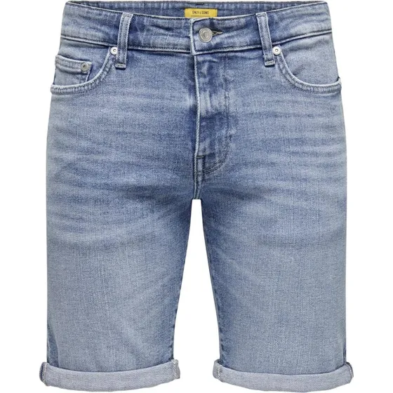 Only & Sons 'Ply' Slimfit Denim Shorts i lys blå