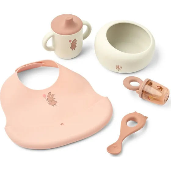 Liewood Mileah Servicesæt - Lys Pink/Hvid - 5 dele
