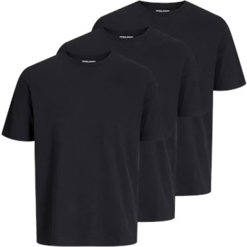 Jack & Jones 3-pak sorte T-shirts i 100% bomuld til herre