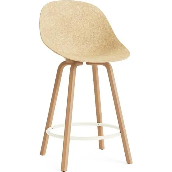 Normann Copenhagen Mat Barstol 75 cm Bøg/Creme/Hemp