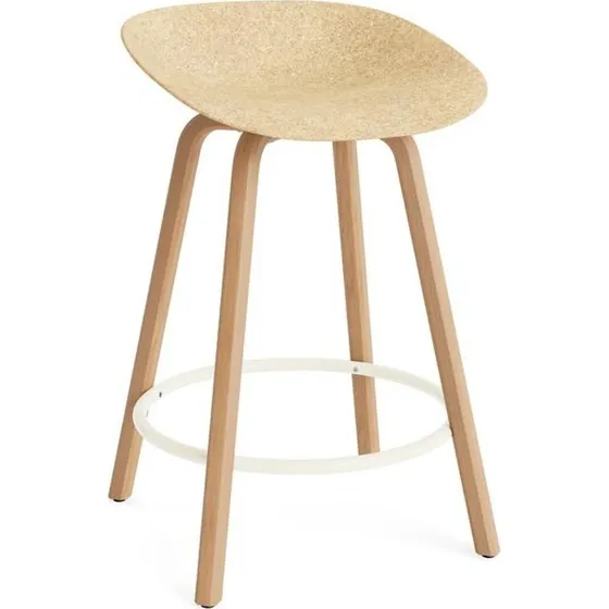 Normann Copenhagen Mad Barstol 65 cm Bøg/Creme/Hemp
