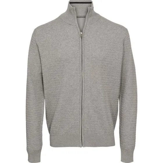 Cardigan Regular Fit i strukturstrik til mænd