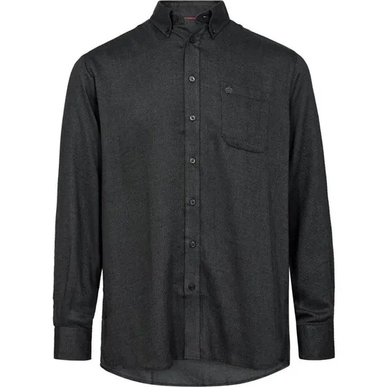 Regular fit l/s børstet skjorte