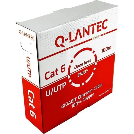 Q-LANTEC Netværkskabel Cat.6A U/UTP - 100 m, Grå