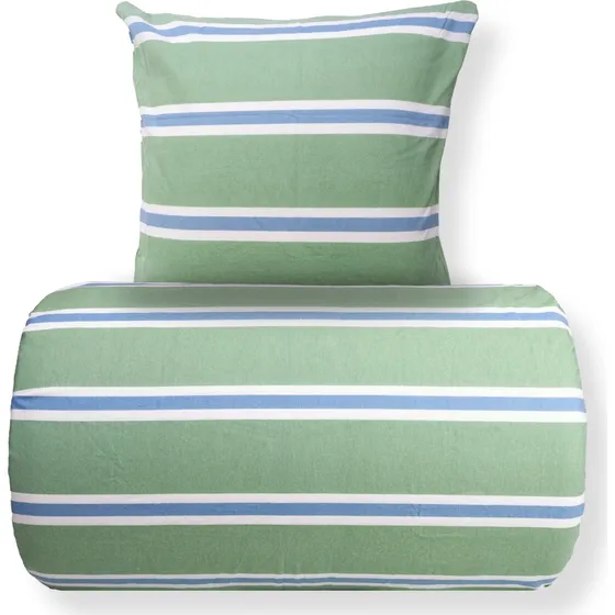 Nordstrand Home Dobbelt sengetøj 200x220 cm - Grøn med striber