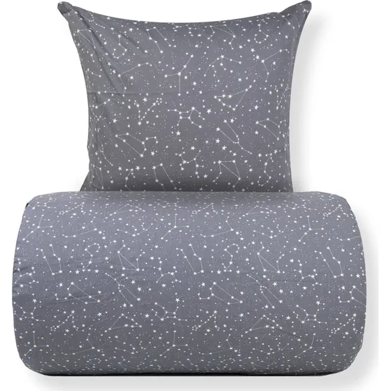 Borg Living Sengetøj Zodiac Grey 140x220 cm - 100% Bomuld