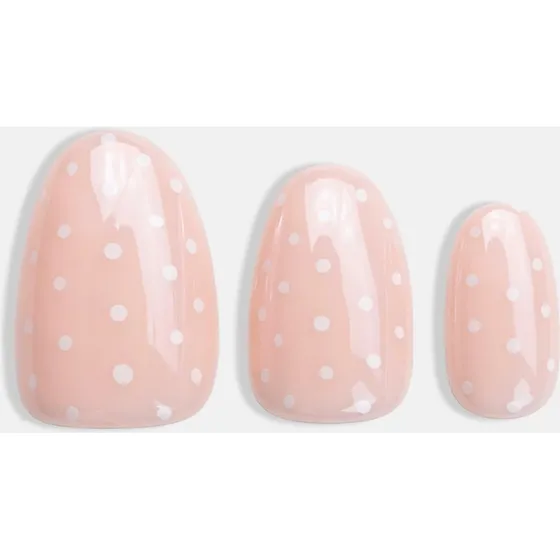 Duffbeauty Instant Pro Glazed Polka Press-on Manicure - Short Almond