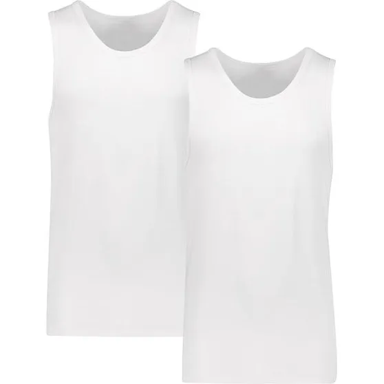 Lindbergh 2-pak Bamboo Tank Tops i hvid