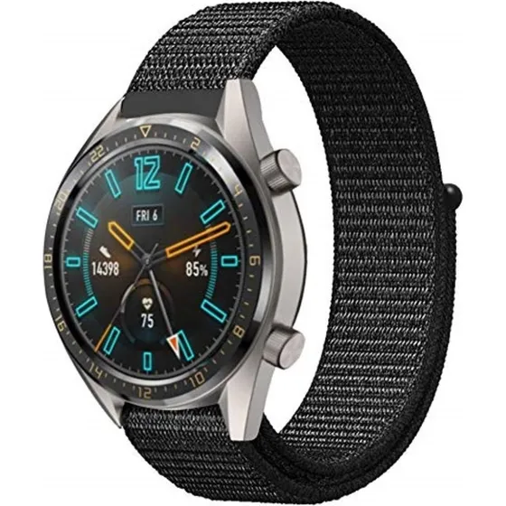 Huawei Watch GT / Watch 2 Pro Nylon Rem - Sort 22mm