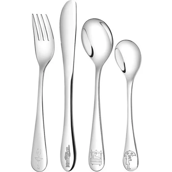 NOA Kids H.C. Andersen børnebestik - 4 dele i rustfrit stål