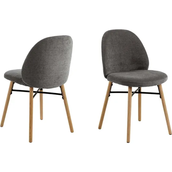 AC Design Furniture Sophia spisebordsstol - Mørkegrå - Mat eg