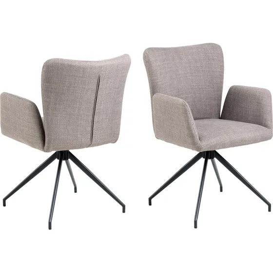 AC Design Furniture Laura spisebordsstol med armlæn - Brun