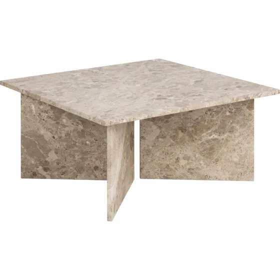 Signature Quendia Sofabord i Lattebrun Marmor, 90x90 cm