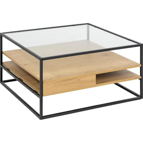 AC Design Furniture Randolf sofabord - Glas & Vild Eg - 80x80 cm