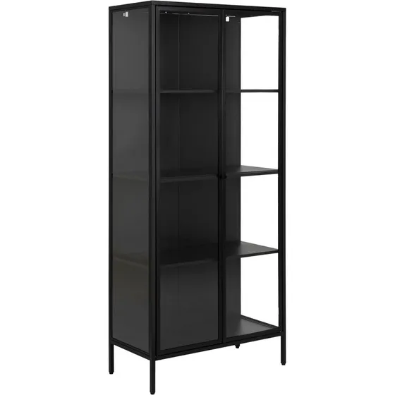 AC Design Vitrineskab Scott - Sort metal - 180x80x40 cm