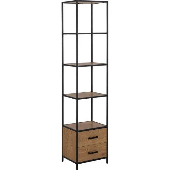 AC Design Furniture August Reol - Brun/Sort - 185x42x35 cm