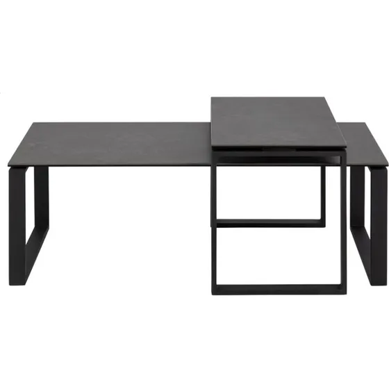 AC Design Furniture Niki Sofabordssæt - Sort Keramik & Metal
