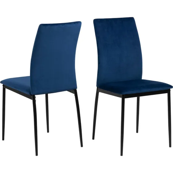 ACT NORDIC Demina spisebordsstol - mørkeblå polyester & sort metal