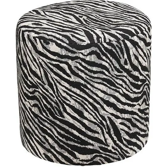 Erling Christensen Møbler Kimberley Puf - Zebra Sort/Hvid Ø40 cm