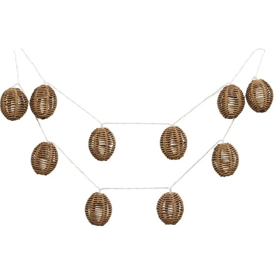 House Nordic Carlisle Lyskæde - Polyrattan/Metal - Natur/Sort