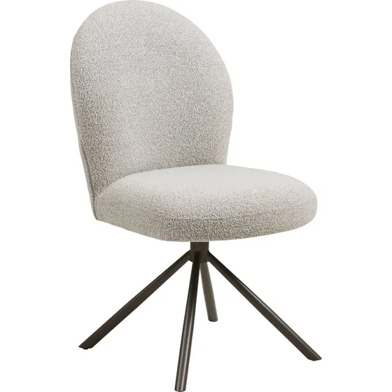 House Nordic Lana Spisebordsstol med drejefod i sand bouclé