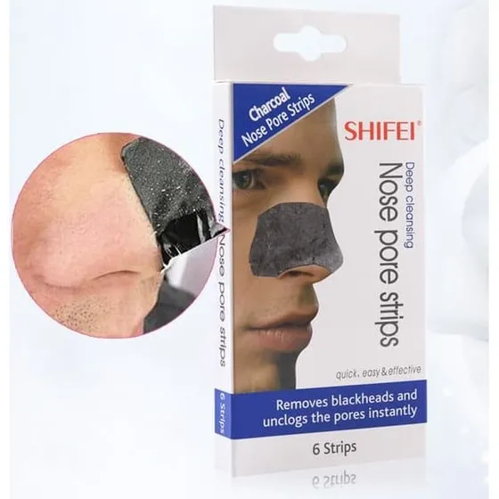 Shifei Charcoal Nasal Strips 6-pak - Dybderensende mod hudorme