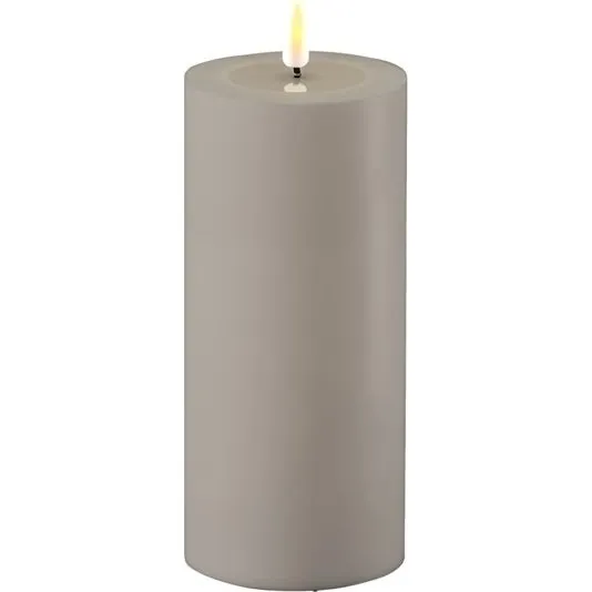 Deluxe Homeart LED bloklys gråt udendørs - 7,5x15 cm