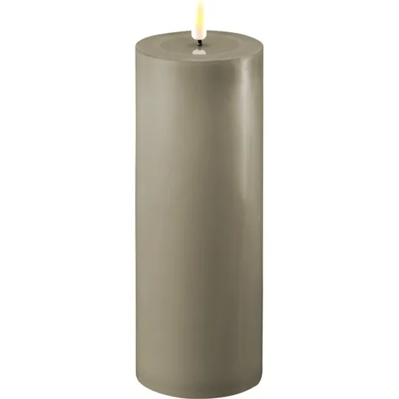 DeluxeHomeart LED-bloklys 7,5x20 cm - Beige med 3D Real Flame