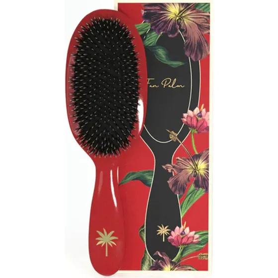 Fan Palm Hair Brush Red Poppy Medium