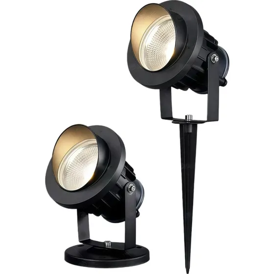 20W LED Have Lampe med Spyd, Sort, IP65, 1700lm, 12-24V