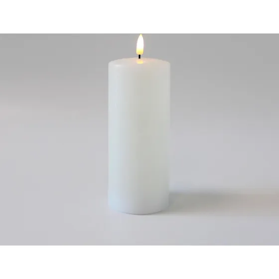 LED Bloklys med smelte-look og flammeeffekt, 17,5 cm, inkl. fjernbetj.
