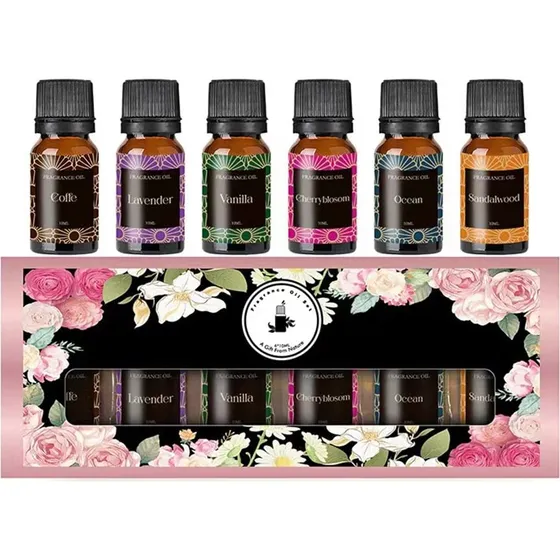 Indho Æteriske olier – Sæt med 6 naturlige dufte (6 x 10 ml)