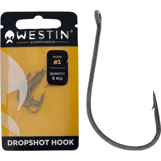 Westin Dropshot Hook - Sort Nikkel