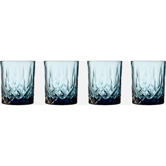 Lyngby Glas Sorrento Whiskyglas Blå 4-pak - 32 cl