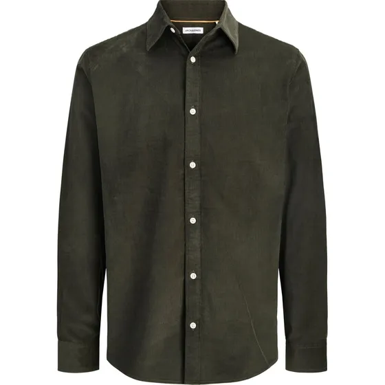 JACK & JONES JJEField mørkegrøn fløjlsskjorte