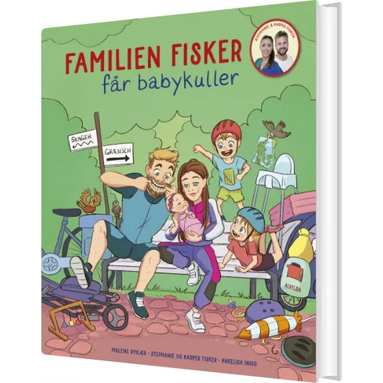 Familien Fisker får babykuller – børnebog (hardcover)