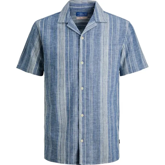 JACK & JONES Summer Skjorte - Blue Denim/Hvid