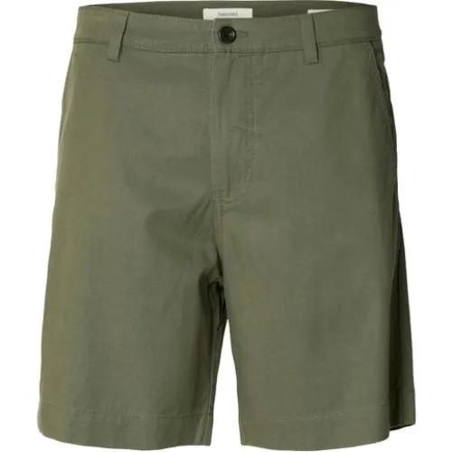 Selected SLHregular-Harry Summer Shorts i creme