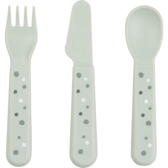 Done by Deer Foodie bestiksæt Happy Dots - Grøn 12 cm